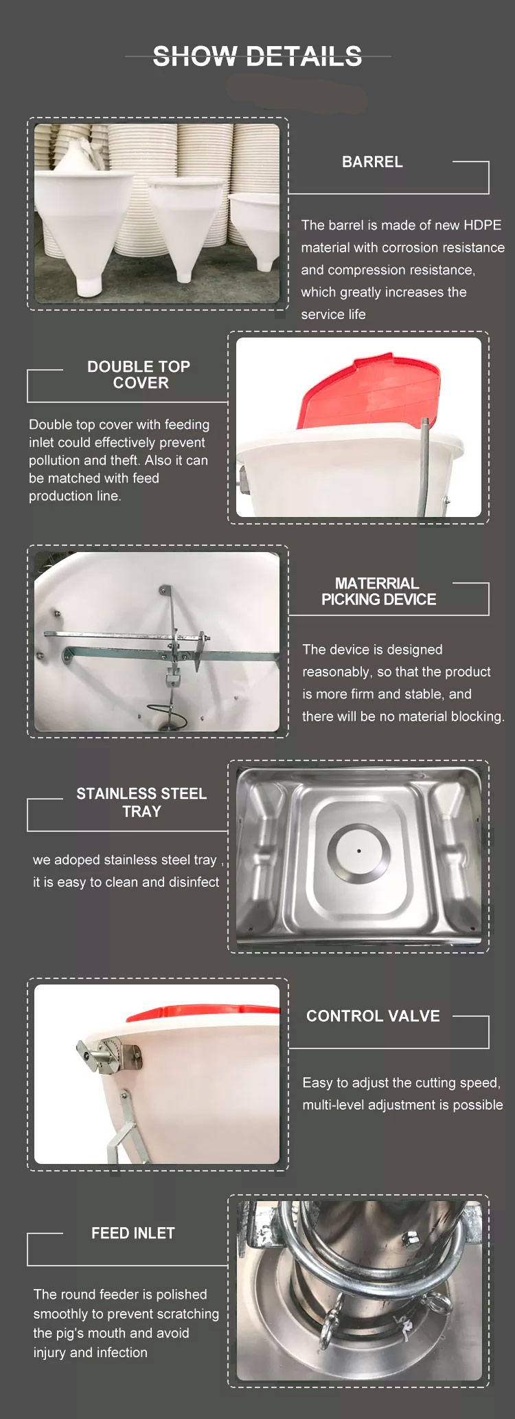 Dry Wet Pig Feeder Comedero para cerdos seco y húmedo