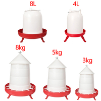 3kg 5kg 8kg Cubo de alimentación para aves de corral Dispositivos de alimentación automática para gallinero Bebedero para pollos con asa de 4L y 8L Cubo de agua con patas Bebedero y alimentador para pollos
