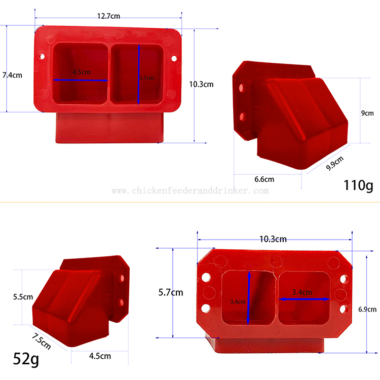 Kits de comedero de pollo de PVC, puertos de alimentación dobles para pollitos/equipo de gallinero de codorniz LM-104