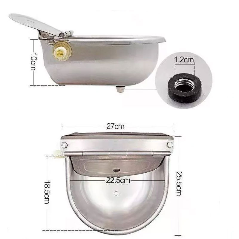 Cuenco de agua automático para vacas, bebedero de acero inoxidable para ganado, cuenco de agua potable para caballos, bebedero para ganado y ovejas