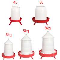 Bebedero para pollos con asa de 4L y 8L, cubo de agua con patas, 3kg, 5kg, 8kg, cubo para alimentación de aves de corral, dispositivos de alimentación automática para gallinero, bebedero y alimentador para pollos