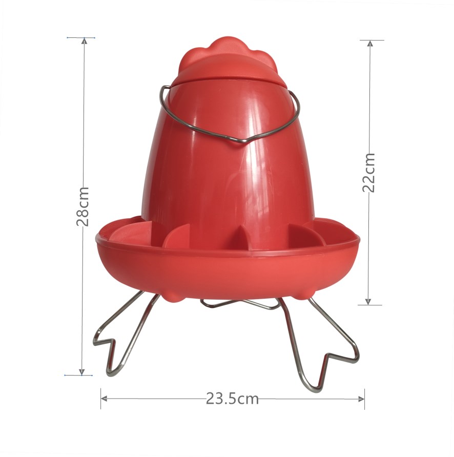 Comederos para pollos colgantes de 1,5 kg con patas, cubo de alimentación de plástico para aves de corral con soporte, dispositivos de alimentación automática para gallinero, LM-79