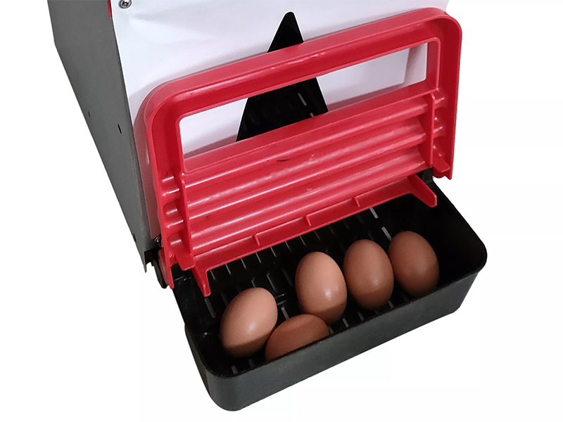 Bandeja/cesta de huevos inclinada de PP con percha para cajas nido de pollo enrollables de acero, almohadilla LMA-34