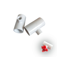 Conector de instalación de tuberías de bricolaje de PVC Camiseta horizontal de PVC para bebederos de agua para pollos y bebederos para aves de corral Sistema de conexiones de tuberías para granjas de pollos LML-08