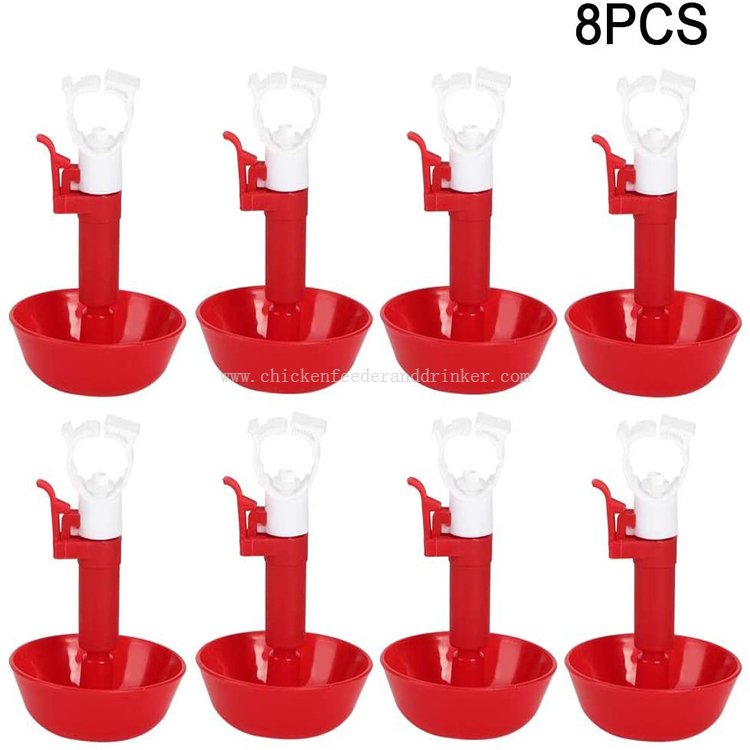 Taza de goteo de pezón de plástico redonda, taza colgante automática para agua potable, taza de agua para pollo, taza de goteo para aves de corral, LM-64