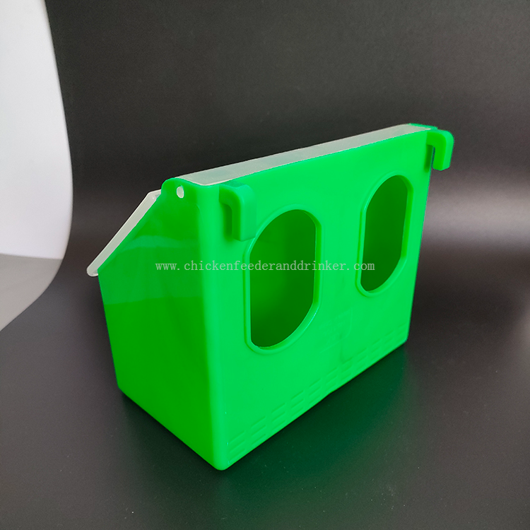 Alimentador de aves de corral, alimentador de aves de corral, doble taza, PP, dos agujeros, para alimentación en jaula, LMB-07
