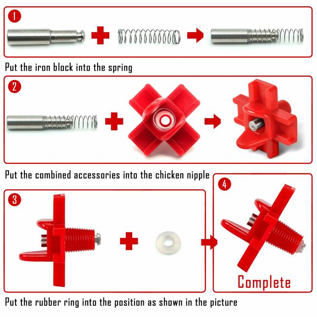 Bebedero de tetina para pollo horizontal