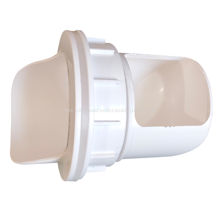 Alimentador de aves de corral de PVC sin residuos DIY, Puerto para pollo con cubierta antipolvo y codo de gravedad con sierra perforadora para pollo de corral