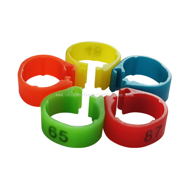 YYA/LMA-09 Anillo de plástico colorido numerado con Clip para tobillo de pollito, Paloma, número de pie de carrera, banda para pierna de Paloma