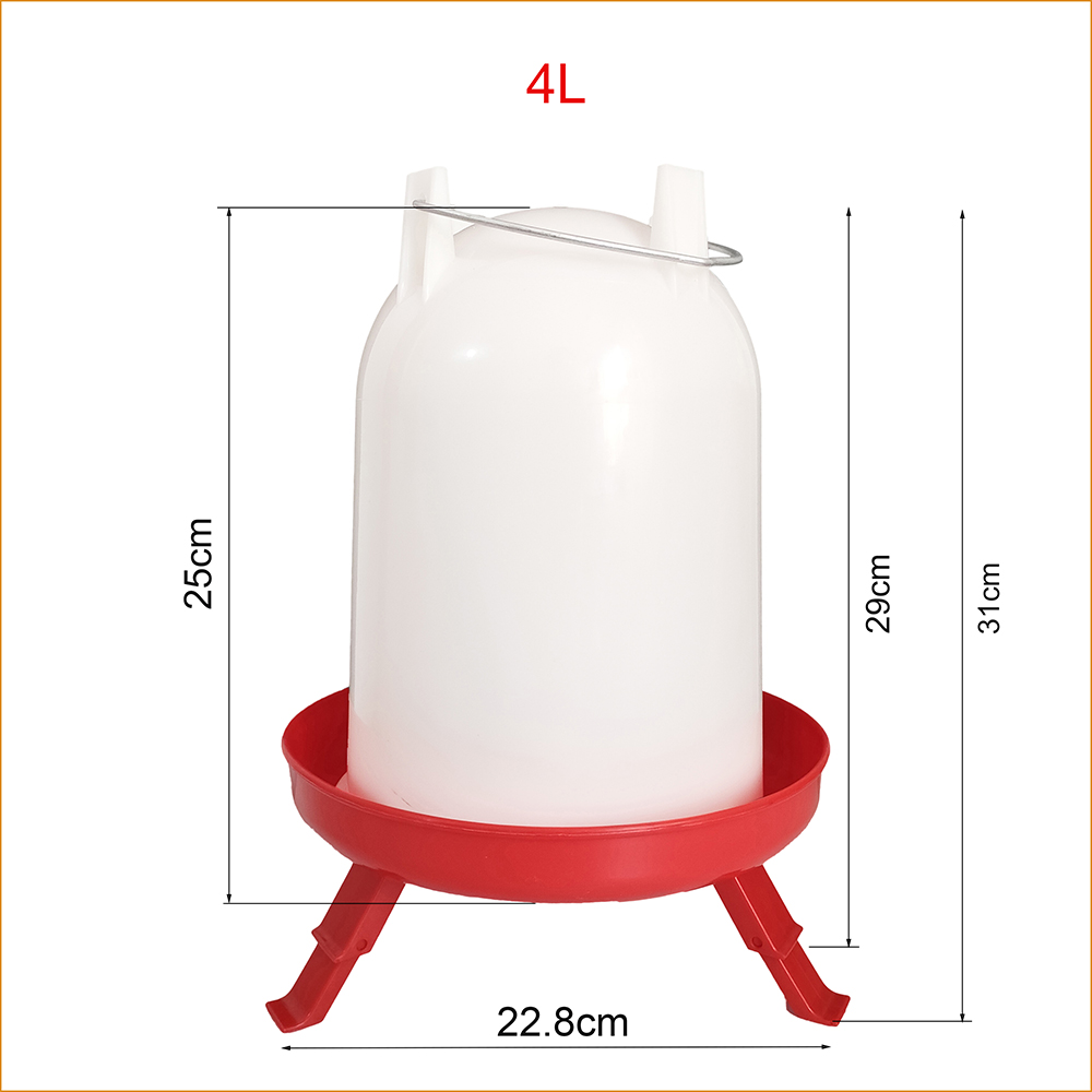 Bebedero para pollos con asa de 4L y 8L, cubo de agua con patas, 3kg, 5kg, 8kg, cubo para alimentación de aves de corral, dispositivos de alimentación automática para gallinero, bebedero y alimentador para pollos