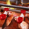 Gran oferta de fábrica, equipo de granja de pollos, tazón de agua para pollos, bebedero para aves de corral naranja/azul, taza para Paloma, pájaro, pollo, codorniz, LM-37
