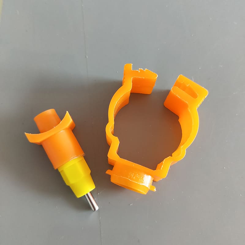 Bebedor de tetina para pollos, línea de alimentación y bebida, tipo tarjeta, soporte de abrazadera para pollos, bebedero de tetina, LM-49