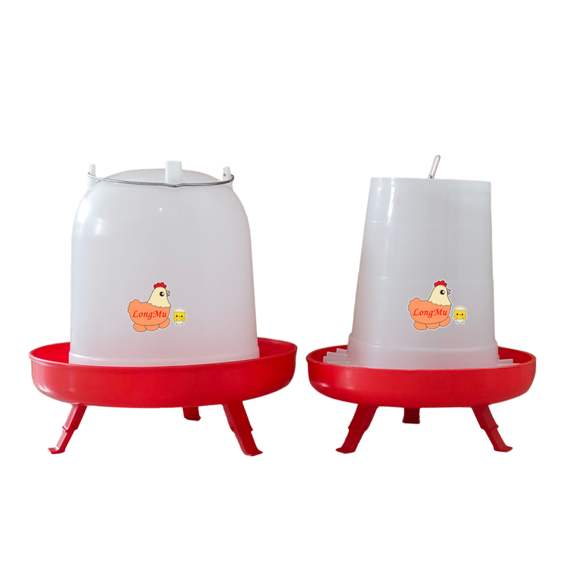 Bebederos para pollos colgantes de 4L y 8L con patas, plástico, 3kg, 5kg, 8kg, comedero para aves de corral, gallinero, dispositivos automáticos de alimentación y bebida