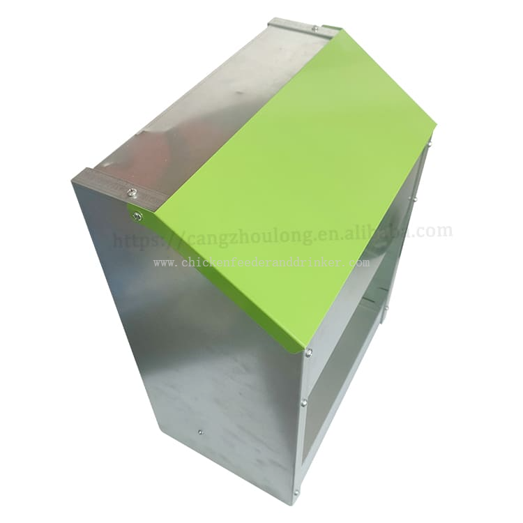 Alimentador de pollos y aves de corral galvanizado de Metal, comederos automáticos personalizados de alta calidad para comida de pollitos al aire libre para granja LM-133