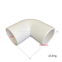 Drenaje de alta calidad y suministro de agua, accesorio de PVC hidropónico de plástico, codo ips de 4mm, tubería de plástico LML72